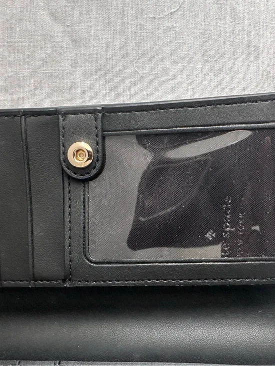 Kate Spade New York Saffiano Leather Wallet Black Blush Bifold Snap Zip Womens - Picture 7 of 9